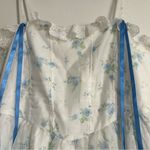 JessaKae Coquette White Blue Floral Lace Midi Dress Size XL Milkmaid Cottagecore Photo 10