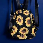 Sunflower Print Backpack Black Photo 1
