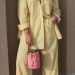 Yellow Striped Women's Jumpsuit Size L Photo 0