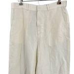 Ralph Lauren Purple Label Jamie Pants Cream Linen Silk Shimmer Wide Leg Approx 8 White Photo 1