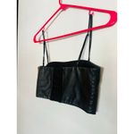 Alexander Wang  Black 100% Lambskin Leather Adjustable Strap Crop Top sz XS Photo 5