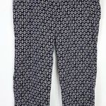 Avenue Black & White Geometric Floral Pattern Cropped Ankle Pants Size 16 Photo 0