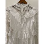 Ivory & Chain US 8 White High Neck Ruffle Eyelet Short Scalloped Lace Dress EUC Size 10 Photo 2