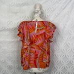 Cynthia Rowley  Tropical Floral Ruffle Rayon Blouse Size S NWT Photo 4