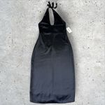 Jason Wu Jason‎ Wu Satin Plunging Neckline Halter Midi Black Satin Dress NWT Sz S Photo 2