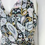 Loft Paisley Sleeveless Surplice Top Wide Leg Jumpsuit Black Multi Size 0 Photo 7