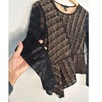 BCBGMAXAZRIA Black Lace Y2K Top Sheer Witchy Whimsygoth Goth Asymmetrical Photo 1