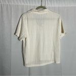 Madewell NWT  Vintage Ivory Crochet-Knit V-Neck Sweater Tee Shirt Size Large Photo 4