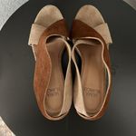 HUMA BLANCO TwoTone Beige/Brown Suede Cross Band Wood Block Heel Sandal, Size 36 Brown Photo 4
