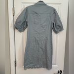 VERO MODA ASOS  Light Blue Puff Sleeve Scallop Hem Button Down Denim Mini Dress M Photo 4