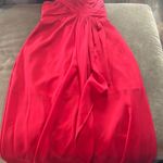 Red Chiffon Off the Shoulder Formal Bridesmaid Dress Corset Back Size 10 NWOT Photo 14