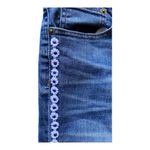 J.Crew Super cute blue jeans with white embroidered flowers down each side, excellent condition, size 30 Measurements: Waist: side to side 17 inches Rise: 9 1/2 inches Inseam: 28 inches Photo 2