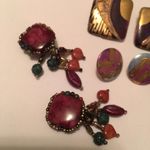 Lot Of 4 Earrings Clip On Hand Made Hand Crafted Variety Clipon Photo 3