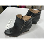 Womans Soul Haley Wedge Booties 8.5 Black Side Zip Almond Toe Photo 1