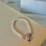 Handmade “Meredith” Purple Pearl Bracelet Stretch Elastic Floral Bead Classic Photo 4
