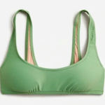 J.Crew ‎ Heritage Scoop Neck Bikini Top Women's XS Rustic Willow BX611 Swim NWT Photo 0