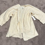 Andrea Jovine  Cream Open Front Cardigan Women’s Size L Photo 0