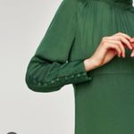 ZARA NWT  Elegant Satin Long Sleeve Mock Neck Midi Dress Size Small $80 Photo 10