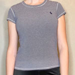 Ralph Lauren Polo Women Blue/White Stripe Crew Neck Short Sleeve T Shirt Small # Photo 0