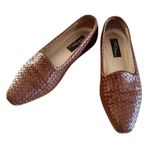 Sesto Meucci Deva Woven Leather Loafers Flats 8.5 M Brown Photo 1