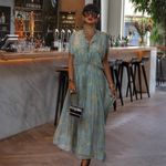 ZARA  Blue Floral Maxi Dress bohemian boho floral printed flowy  Photo 2