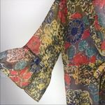 CAbi SHAKESPEARE FLOWER POWER MULTI PRINT STYLE TIE TOP XS Photo 2