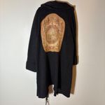 Soft Surroundings Label Noir XL Long Cardigan Coat Tapestry Back Wool Mohair Photo 5