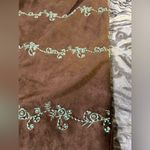 Vintage 90’s Faux Suede Beaded & Embroidered Maxi Skirt Small Brown Size 4 Photo 8