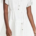MINKPINK White Eyelet  Giovanna Tie Waist Mini Dress Photo 4