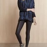 Sundry  Evereve Women’s Blue Black Tie Dye Side Zip Crew Neck Pullover Sweatshirt Photo 1