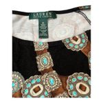 Ralph Lauren Lauren Trompe L’Oeil Concho Belt Print Dress Medium Western Boho Photo 2