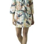 prAna New Womens NWT S Keoki Tunic Dress Aqua Blue Swim Cover up White Yellow Re Photo 0