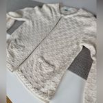 Laura Ashley Vintage  Ivory Gold Metallic Basketweave Knit Cardigan Sweater Large Photo 9