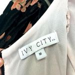 Ivy City Co Black Pink Floral Velvet Burnout Kaley Midi Dress Size Medium Photo 7