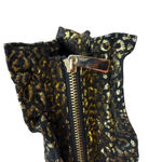 EXPRESS Black & Gold Cheetah Print Y2K 80's Ruffle Zipper Top Clutch Bag Photo 7