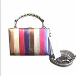 Nasty Gal  Stripe Crossbody, Pink, Blue, Silver Photo 0