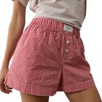 American Eagle  AE lounge plaid red boxer sleep shorts - large Photo 8