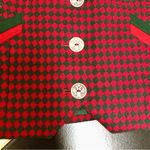 Vintage Edith Moser Cropped Blazer Red & Green Diamond Pattern sz 38 US SZ 10 Size M Photo 3