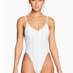 Vitamin A ππ Yasmeen One Piece Swimsuit ~ Palm Springs Stripe 6 Small S NWT Photo 0
