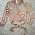 Akira Gold Satin Collard Wrap Top  Photo 0