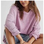 Free People  Sweater Womens X Small Pink Purple Come Again Tee Oversized Knit Photo 3