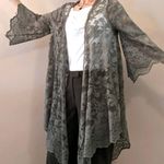 Blue Rain Lace Olive Kimono Duster Photo 0