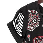 Banned Sugar Skull Print Dress Black Cut Photo 1