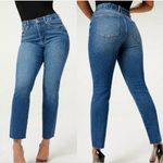 Good American  Good Classic Raw Hem High Rise Jeans Blue Skinnyish Fit Size 2/ 26 Photo 1