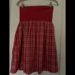 Guess Charming Red Plaid Strapless Summer Dress size X-Large Photo 3