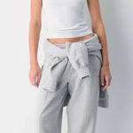 ARITZIA TNA COZY AF Boyfriend Fleece Joggers Grey size Large Gray Photo 0