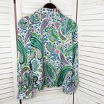 ZARA  Paisley Satin Button Up Blouse White Multi Small Photo 7