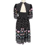 Anthropologie  Dasha Smocked Floral Boho Midi Dress Black Size Small NWT Photo 8