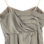 BCBGMAXAZRIA BCBCMAXAZRIA Womens‎ Satin Pleated Mini Strapless Dress Gray Size 12 Photo 1