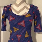 LuLaRoe  Nicole women’s purple atomic triangle ,stretch knit dress size S Photo 1